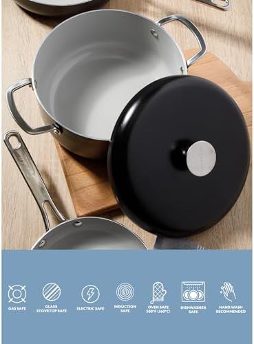 Black aluminum induction safe 5 quart pot — photo 4