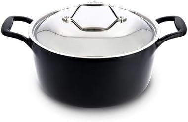 Black enameled cast iron stockpot
