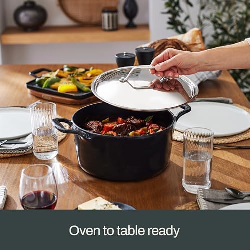 Black enameled cast iron stockpot — photo 4