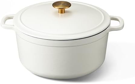 cream white 5qt enameled cast iron pot