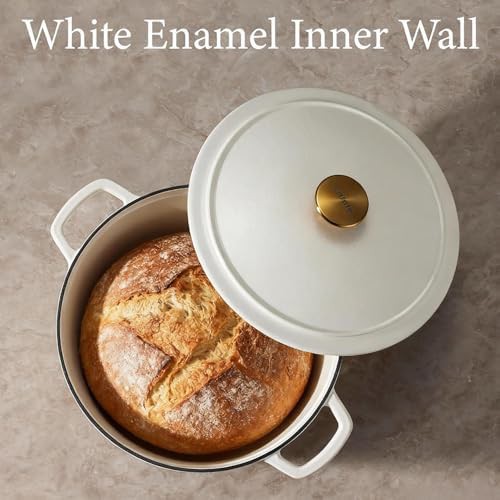 cream white 5qt enameled cast iron pot — photo 3