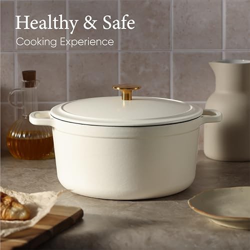 cream white 5qt enameled cast iron pot — photo 4