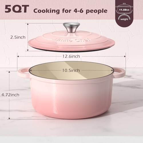 Pink enameled five quart heavy duty pot — photo 3