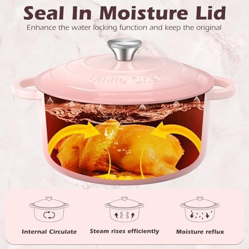 Pink enameled five quart heavy duty pot — photo 4
