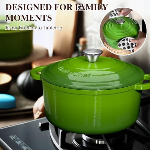 Green enameled five quart heavy duty pot — photo 5