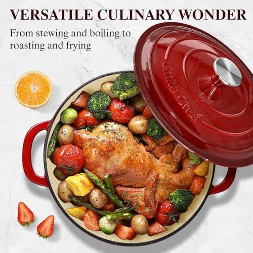 Red enameled five quart heavy duty pot — photo 4