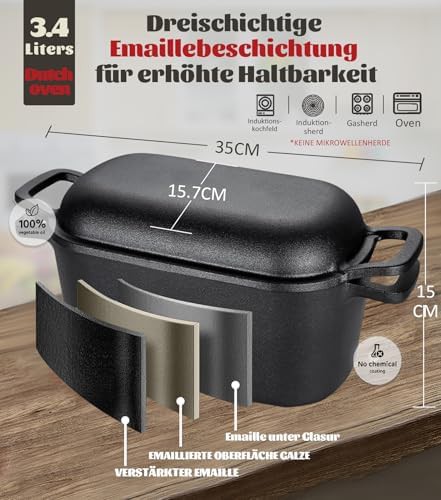 Oval cast iron bread baking starter kit — photo 3