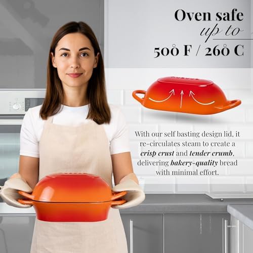 Orange rectangular enameled bread baking pot — photo 4