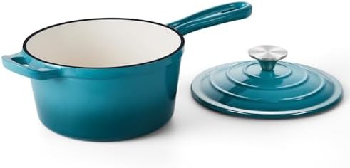 Dark cyan small enameled sauce pan