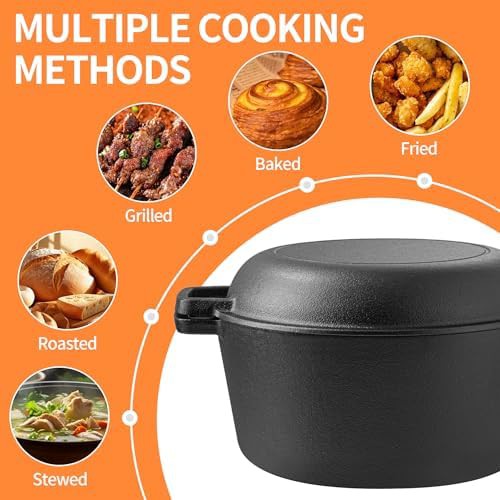 Five quart pre seasoned pot with skillet lid — photo 4