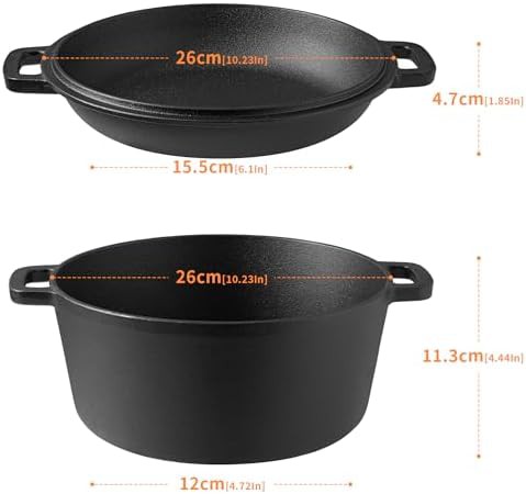 Five quart pre seasoned pot with skillet lid — photo 5