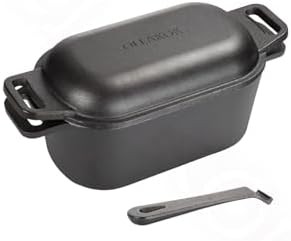 Black oval cast iron grill combo