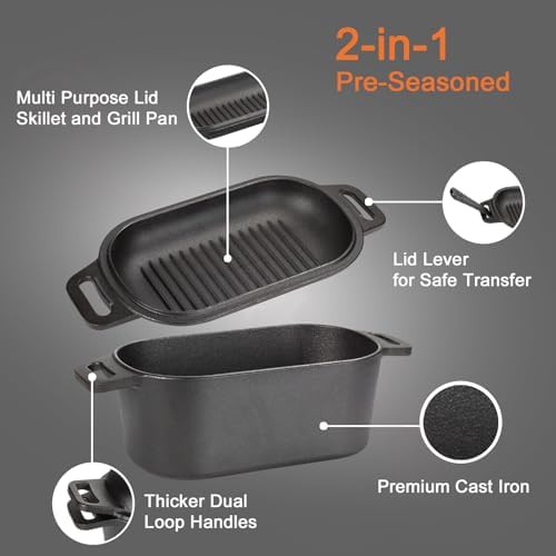 Black oval cast iron grill combo — photo 3