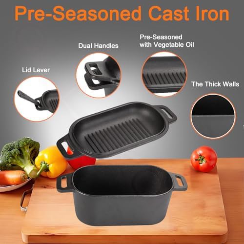 Black oval cast iron grill combo — photo 5