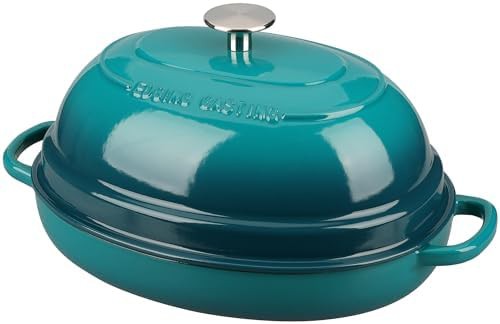 6 quart darkcyan enameled oval bread pot