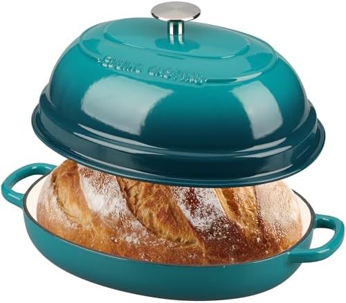 6 quart darkcyan enameled oval bread pot — photo 3