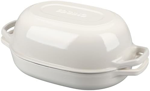 7 quart white enameled oval oven