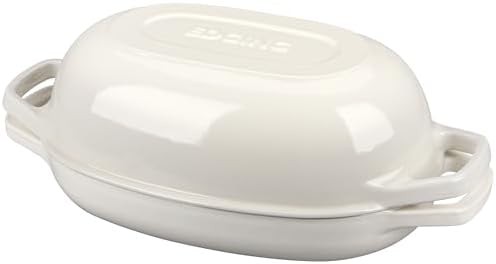 5 quart white enameled oval oven