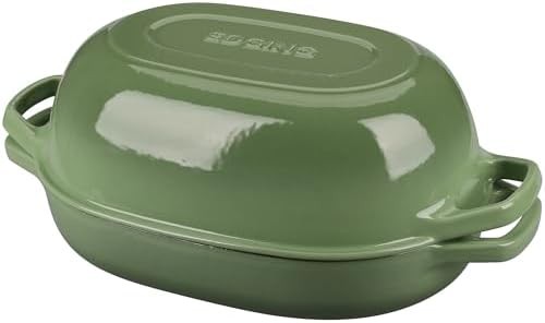7 quart pistachio green enameled oval pot