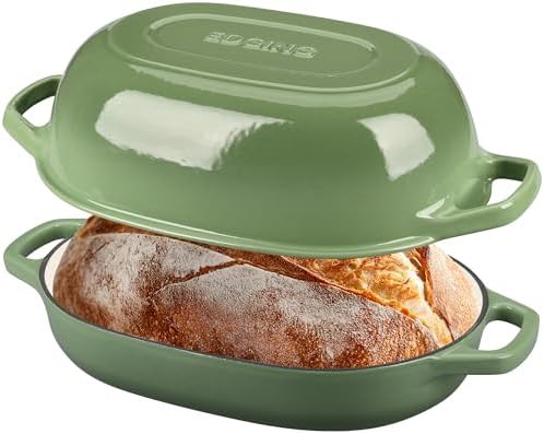 7 quart pistachio green enameled oval pot — photo 3