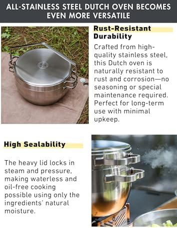 Stainless steel three quart camping pot — photo 4
