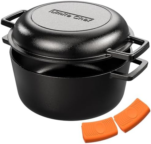 Pre-seasoned five quart pot with skillet lid