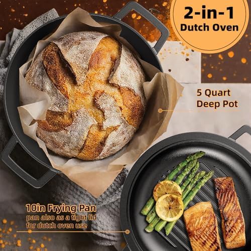 Pre-seasoned five quart pot with skillet lid — photo 5