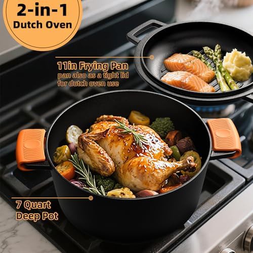 Pre-seasoned seven quart skillet lid pot — photo 5