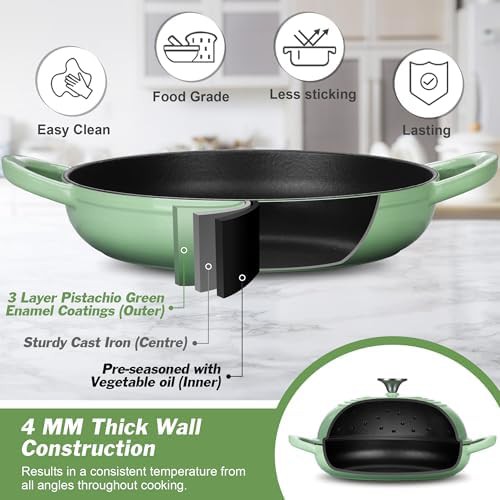 Pistachio green shallow bread baking pot — photo 4