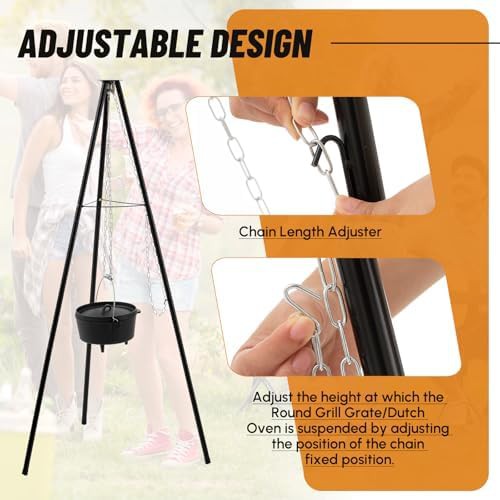 Cast iron camping pot with tripod hanger — photo 4