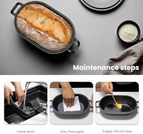 Pre-seasoned oval cast iron loaf pan — photo 5