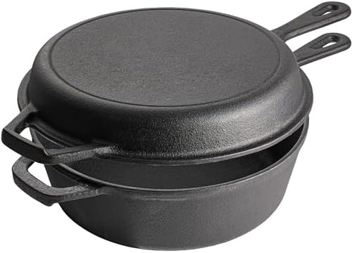 Pre seasoned multi cooker with skillet lid