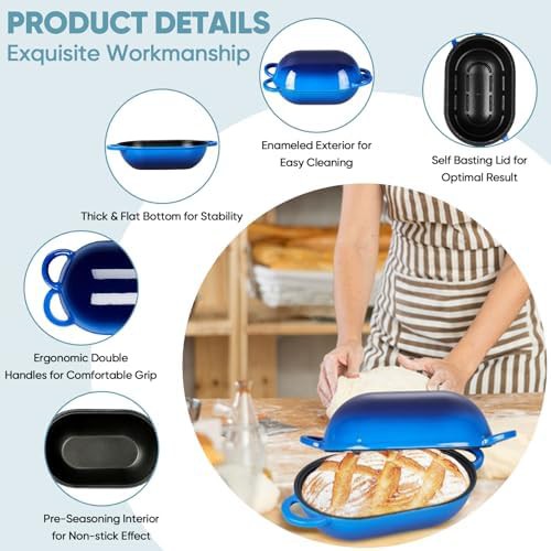 TeamFar compact oval 2qt bread loaf pan — photo 4