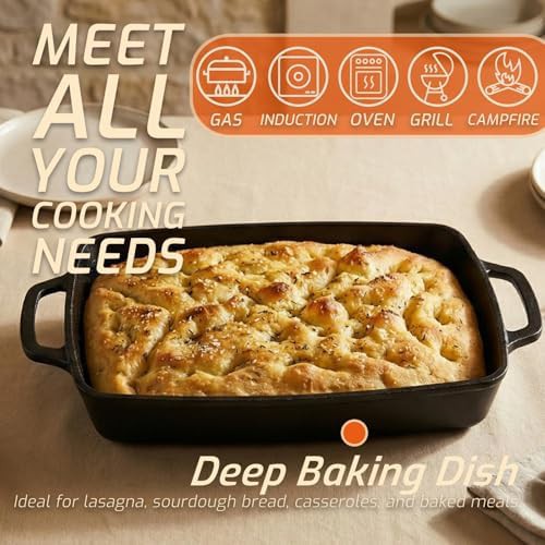 Rectangular cast iron casserole with skillet lid — photo 4
