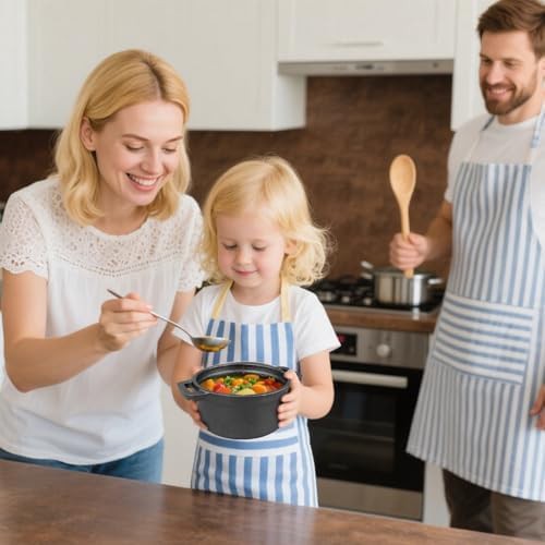 Six piece mini round black iron pots — photo 4