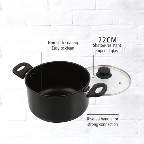 Black aluminum nonstick five quart pot — photo 3