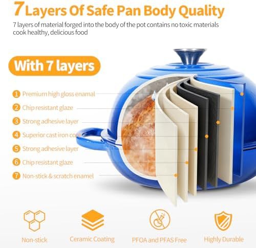 Six quart enameled iron bread baking pot — photo 3