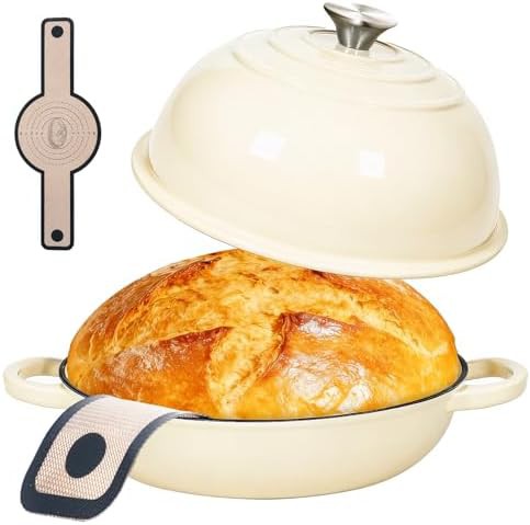 Heavy duty six quart enameled dutch oven
