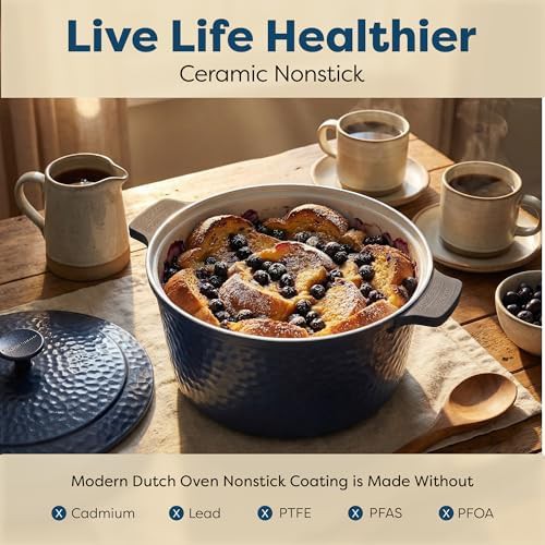 Hammered lightweight ceramic nonstick Dutch oven — photo 3