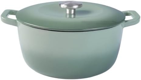 Green seven quart self basting pot
