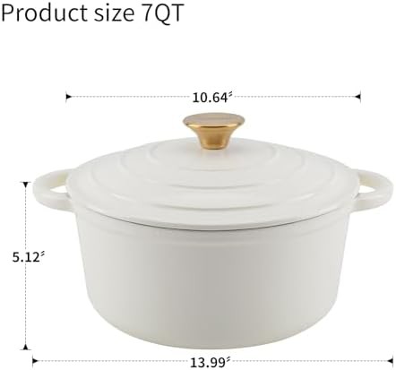 Cream enameled round four quart pot — photo 3