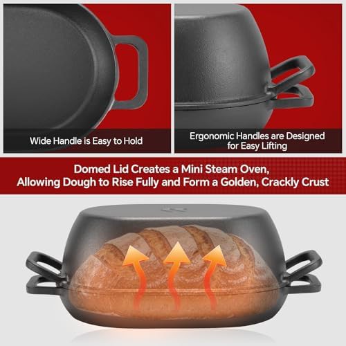 Pre-seasoned oval cast iron combo cooker — photo 4
