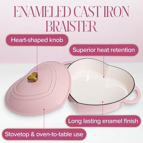 Paris Hilton heart shaped enameled cast iron braiser 3 qt — photo 5