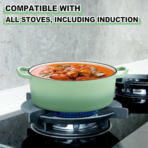Green oval enameled five quart pot — photo 4