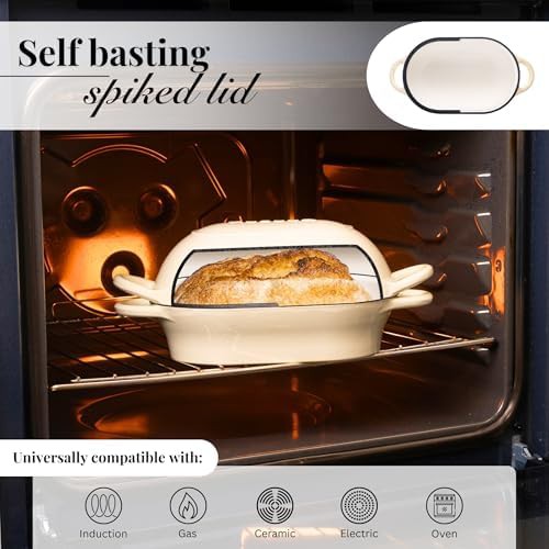 Cream rectangular enameled bread loaf pot — photo 3