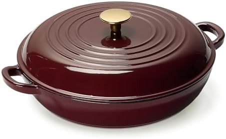 fig shallow enameled cast iron braiser pan