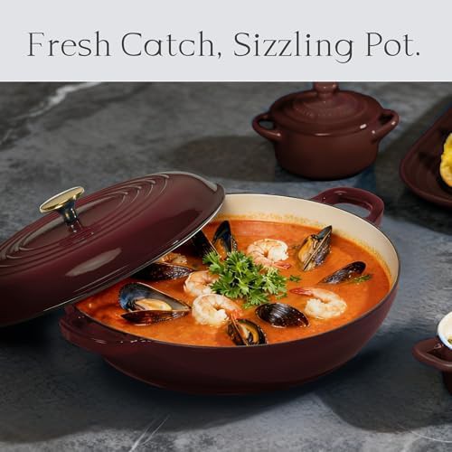 fig shallow enameled cast iron braiser pan — photo 4