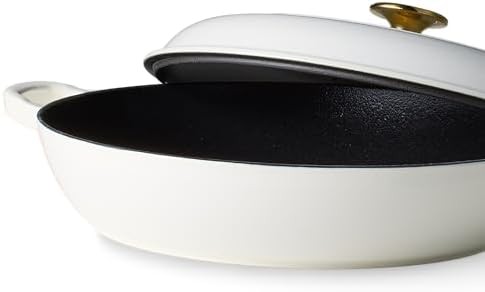 White 3.4qt enamel skillet pot — photo 3