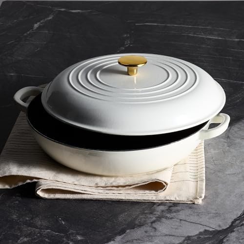 White 3.4qt enamel skillet pot — photo 5