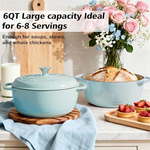 Blue enameled six quart heavy duty pot — photo 5